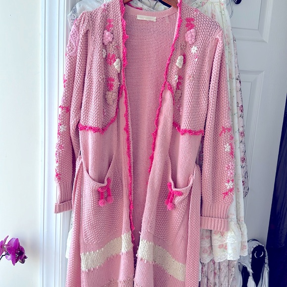 Loveshackfancy Camden Duster Sweater Jacket XS S - Picture 1 of 9